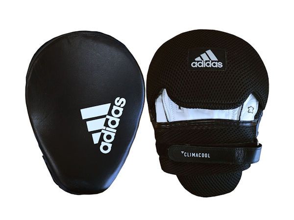 Adidas Boxing Leather Professional Focus Pads Mitts Black White